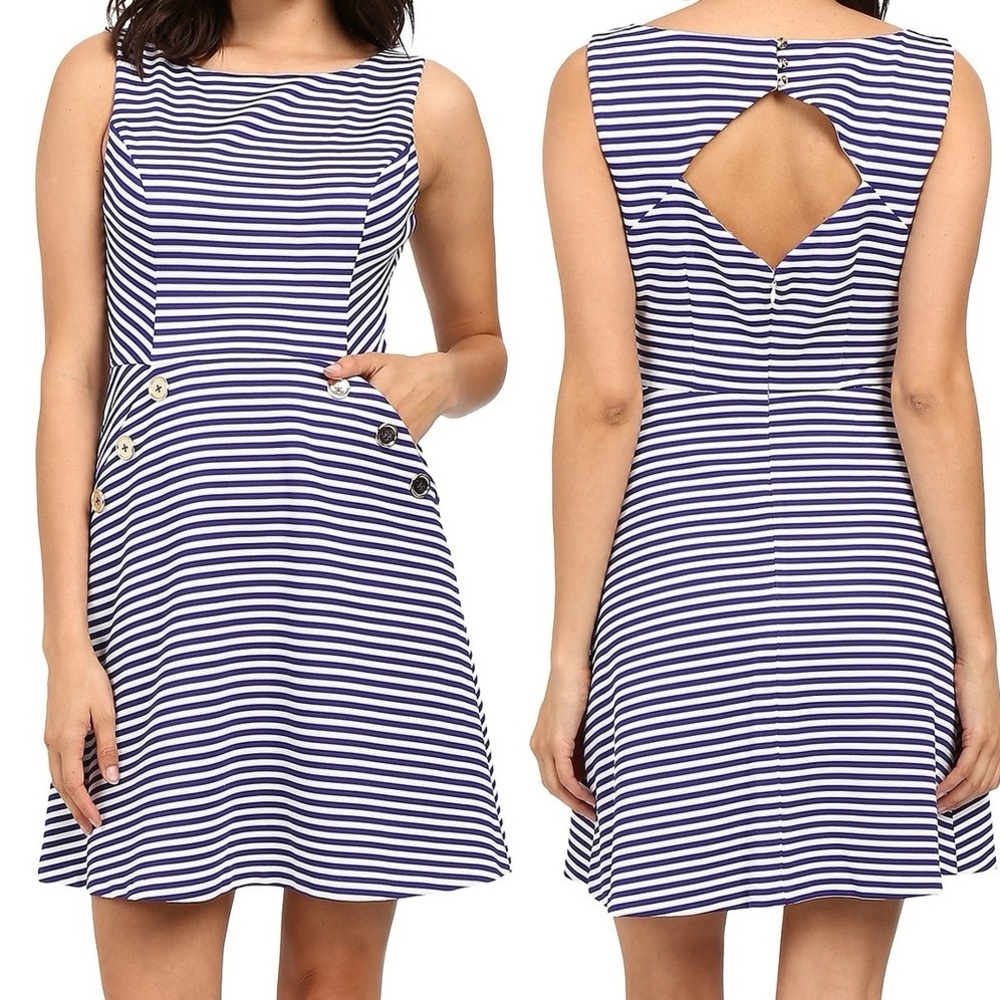Jessica Simpson Navy and White Striped Dress.